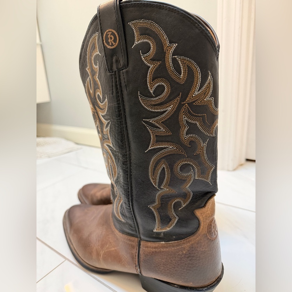 Tony Lama Dark Brown and Black Western Boots RR4001 Men’s Size 13D - Picture 4 of 11